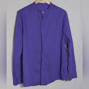 Unbranded Men's Classic Nehru Collar XL Purple Shirt